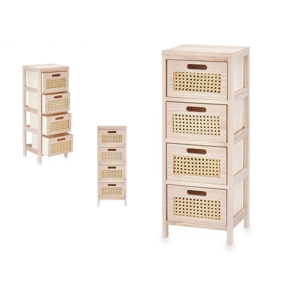 Cajonera de Rattan Natural con 4 cajones